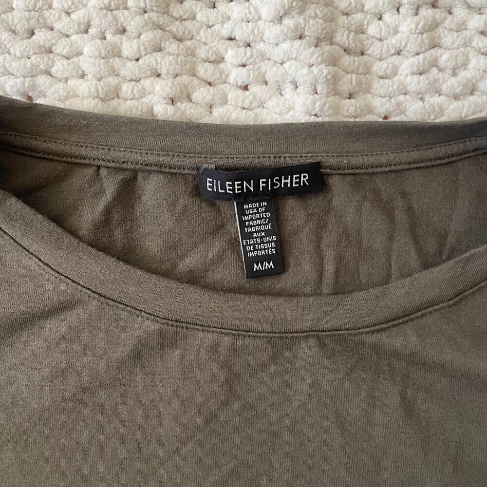 Eileen Fisher Green T-shirt Dress - Size M - Picture 3 of 6